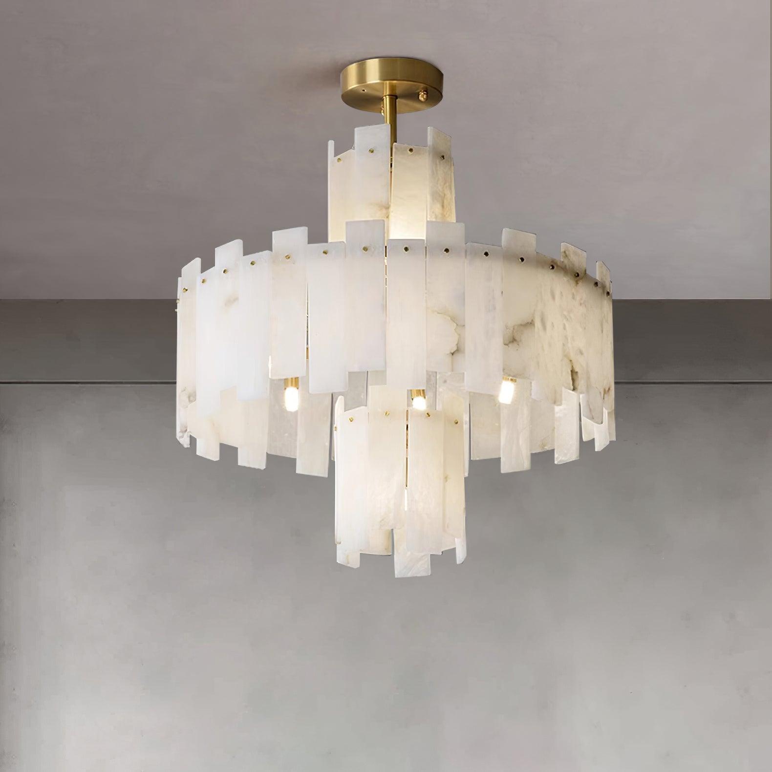 Soraya Art Deco Alabaster Chandelier - Letslighting