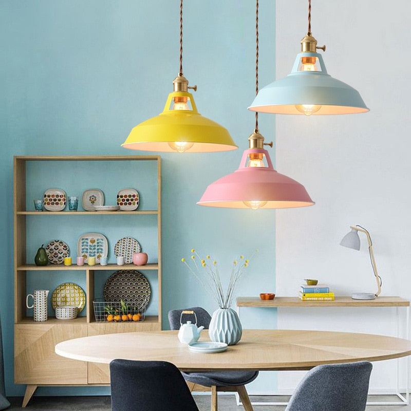Valentina Lampe Suspension Luminaire Vintage, Métal, Noir/Blanc, Salle à Manger