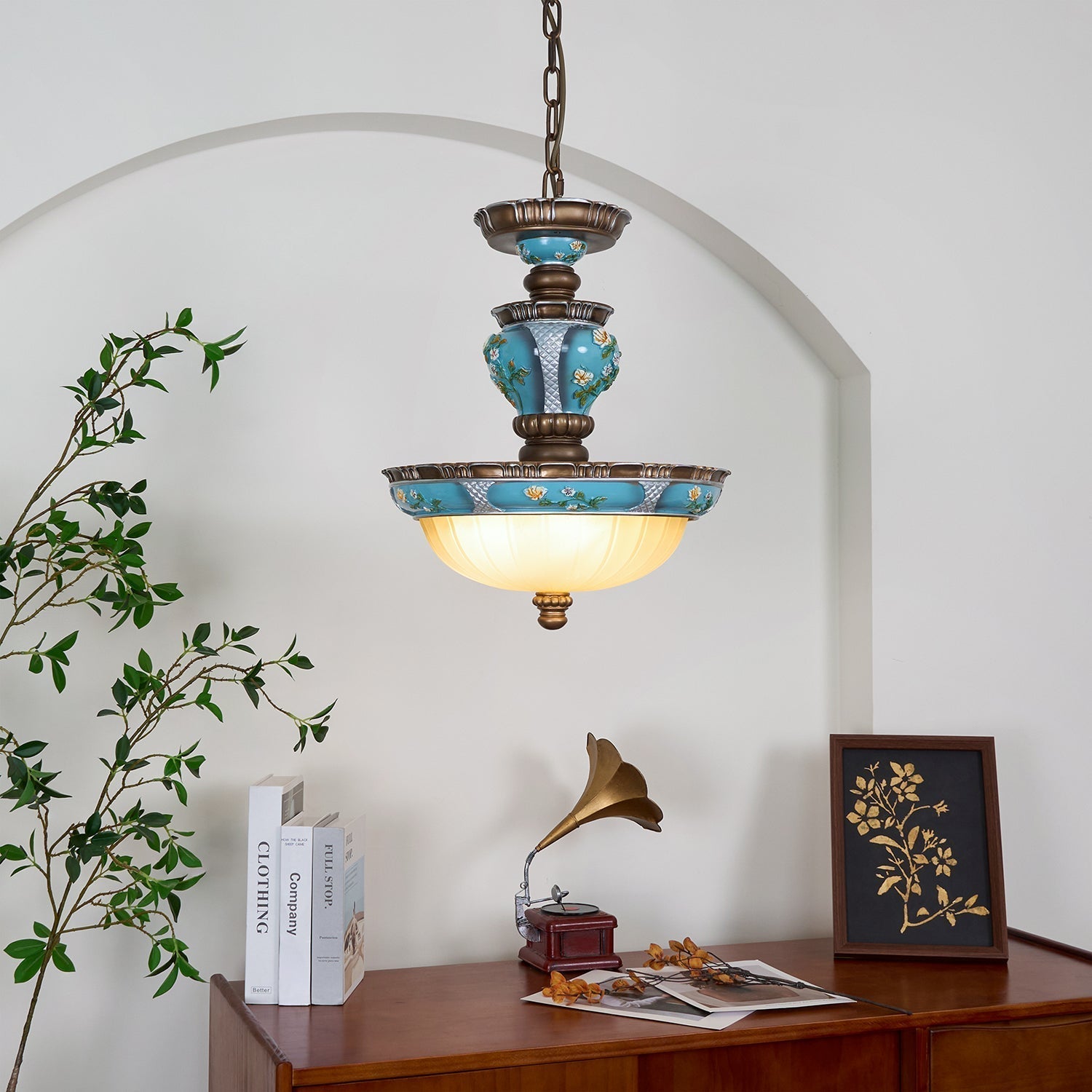 Retro Floral Resin Pendant Light - Blowlighting