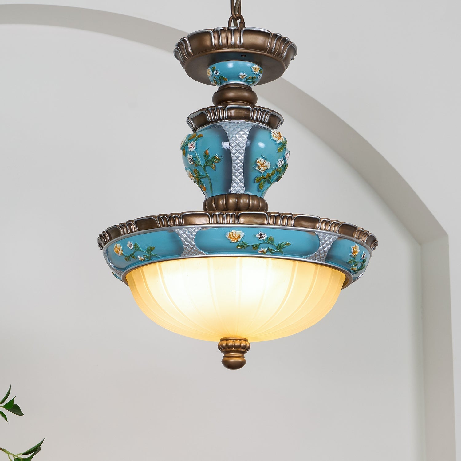 Retro Floral Resin Pendant Light - Blowlighting