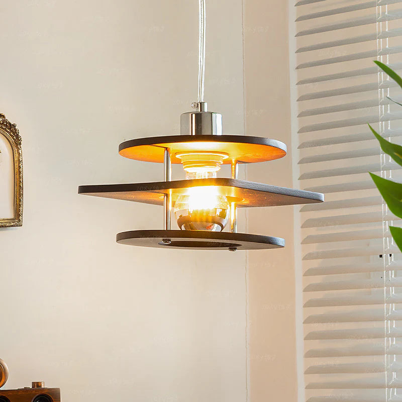 Valentina Vintage LED Suspension Métal Noyer Salle à Manger