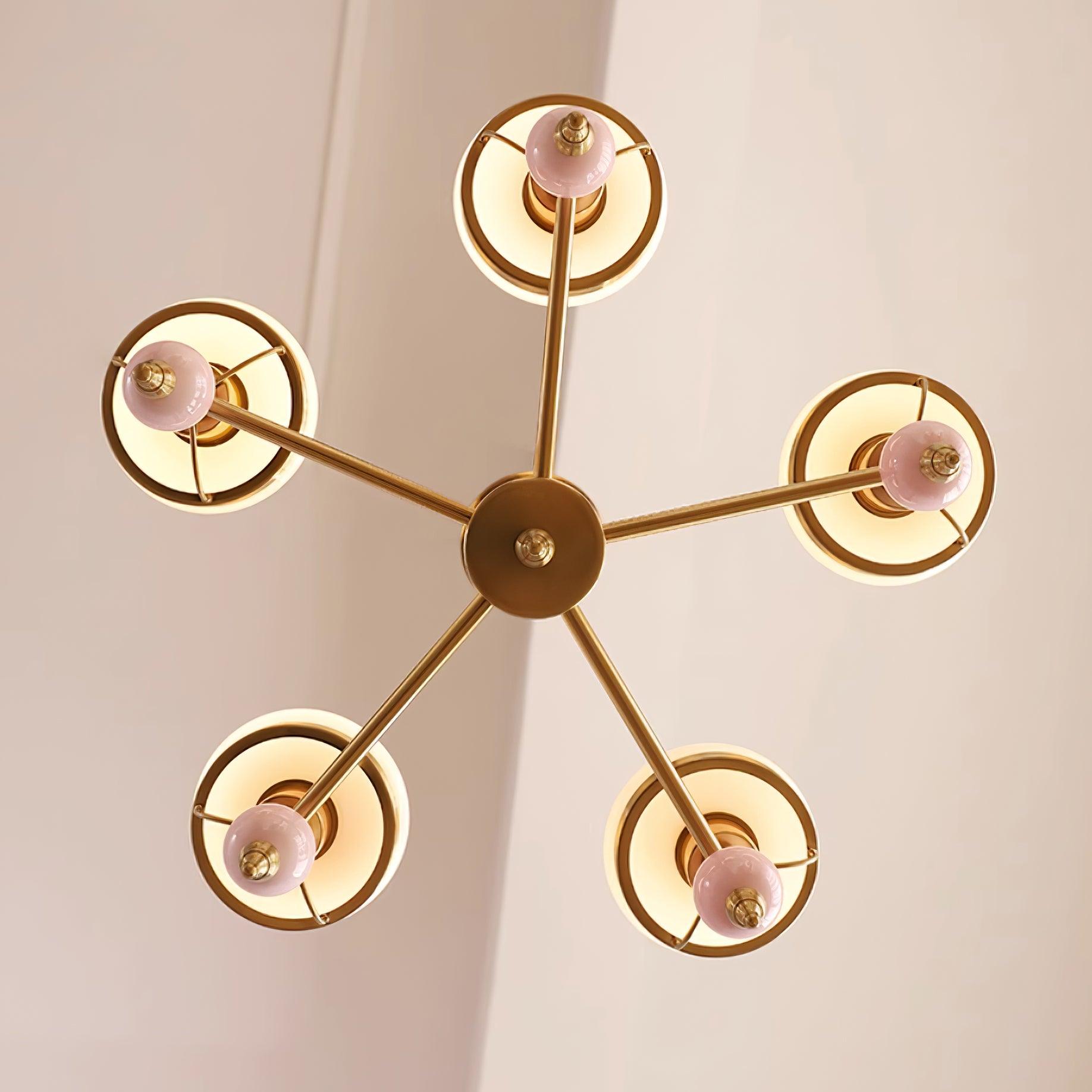 Chandelier Glass and Fixture for Dining or Living Room Vintage - Letslighting