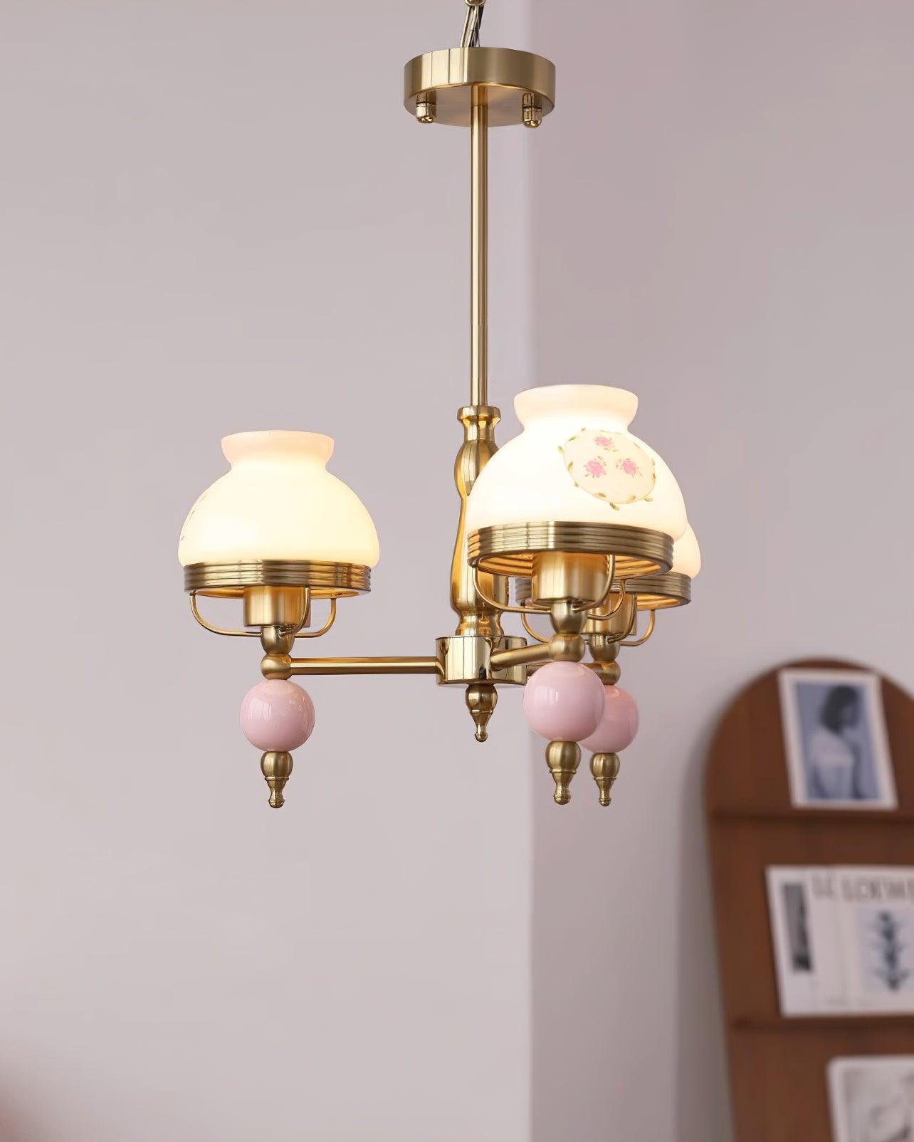 Chandelier Glass and Fixture for Dining or Living Room Vintage - Letslighting