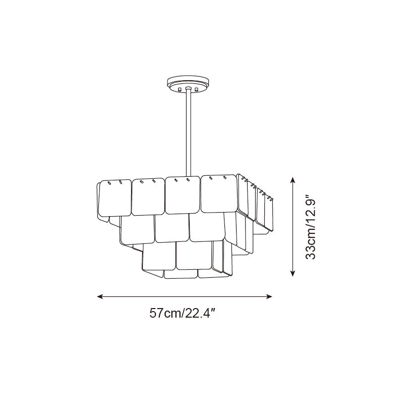 Revelation Chandelier Tiered Glass Panel Glow - Letslighting