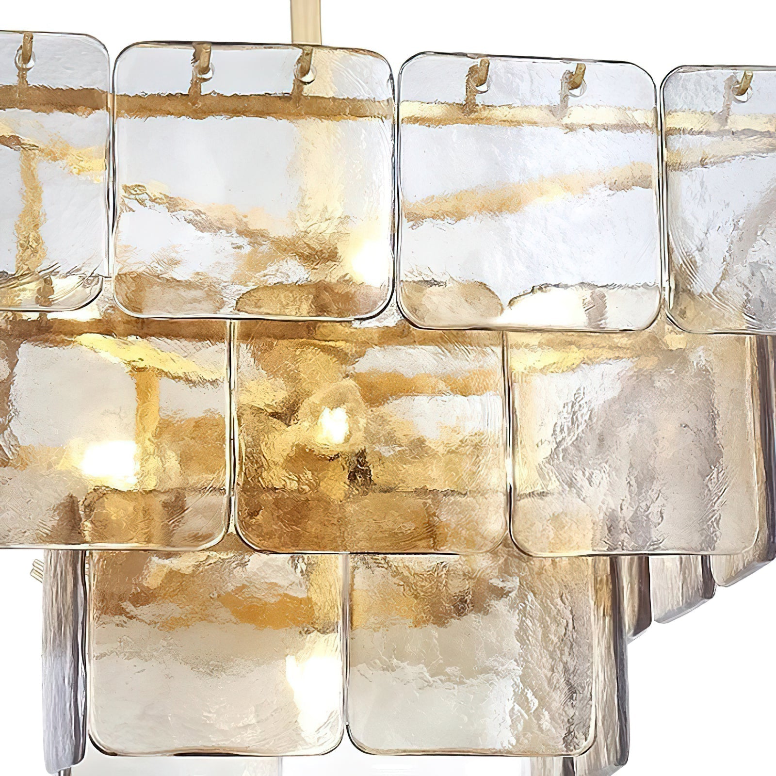 Revelation Chandelier Tiered Glass Panel Glow - Letslighting
