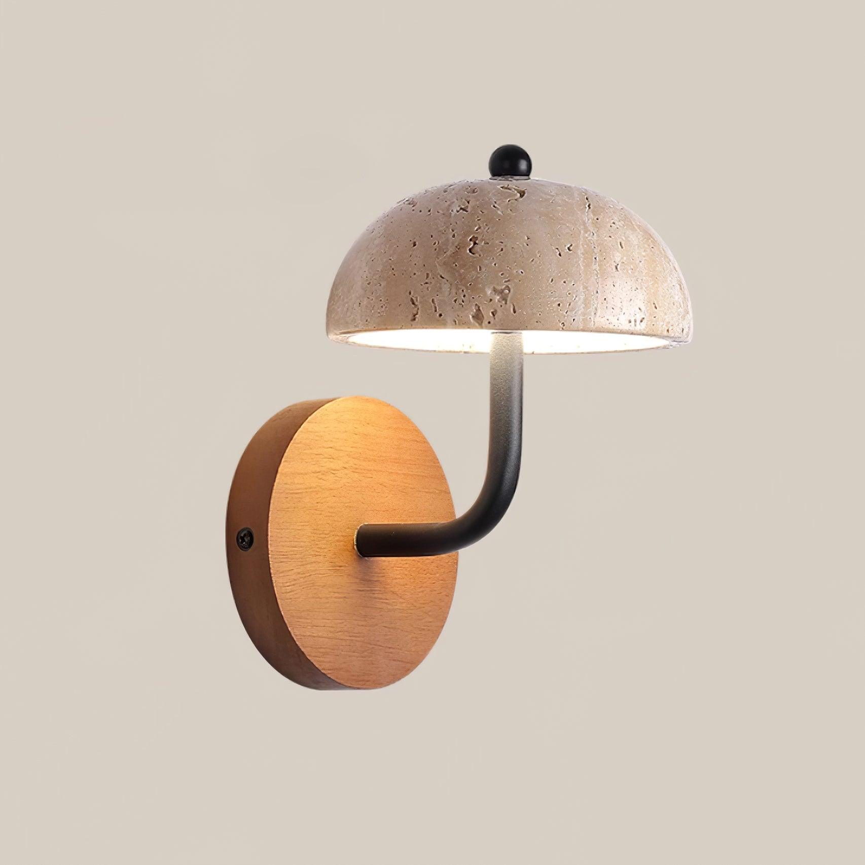 Solaro Wall Light Travertine Half-dome Shade - Letslighting