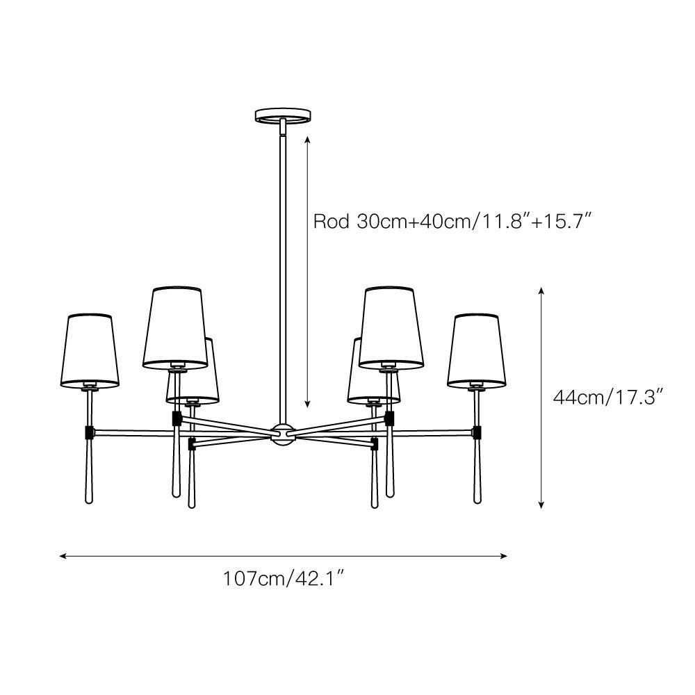 Varenne Round Chandelier - Lamp Copper