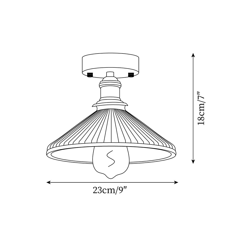Belmont Vintage Brass & Ceramic Ceiling Light - Letslighting
