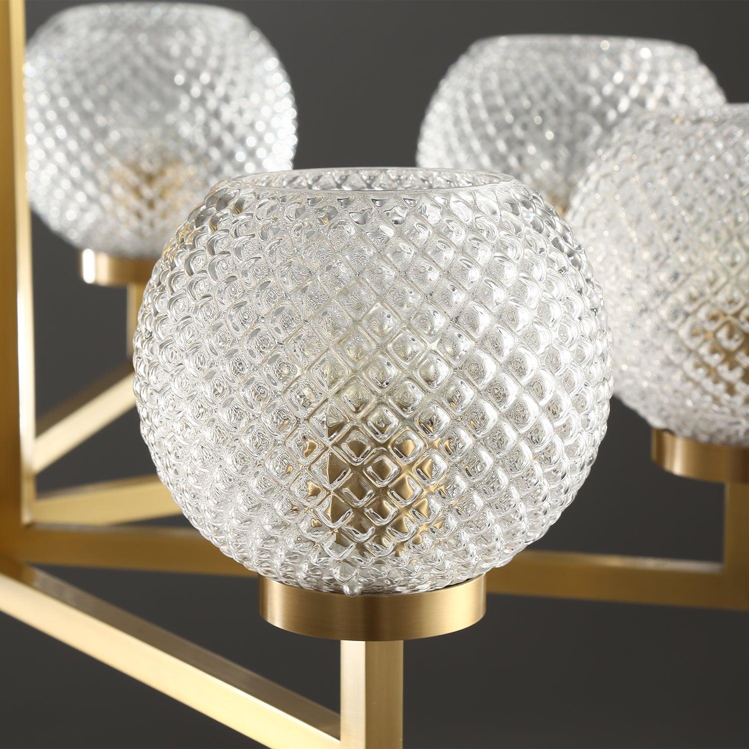 Ribbed Glass Brass Chandelier - Blowlighting