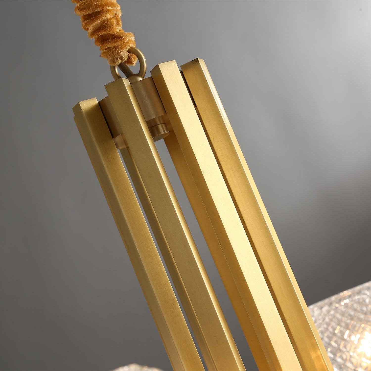 Ribbed Glass Brass Chandelier - Blowlighting