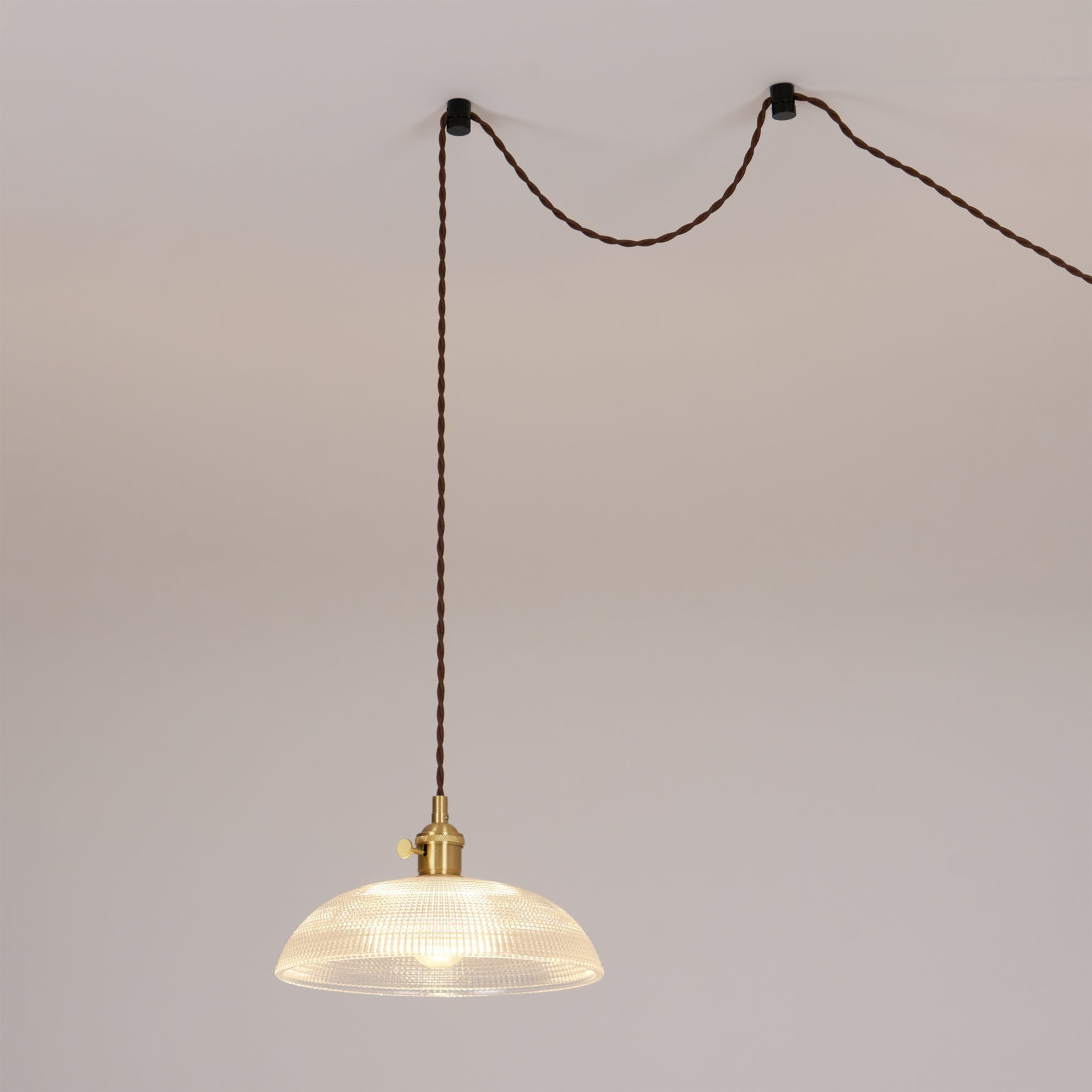 Ribbed Spiral Pendant Swag Light - Blowlighting