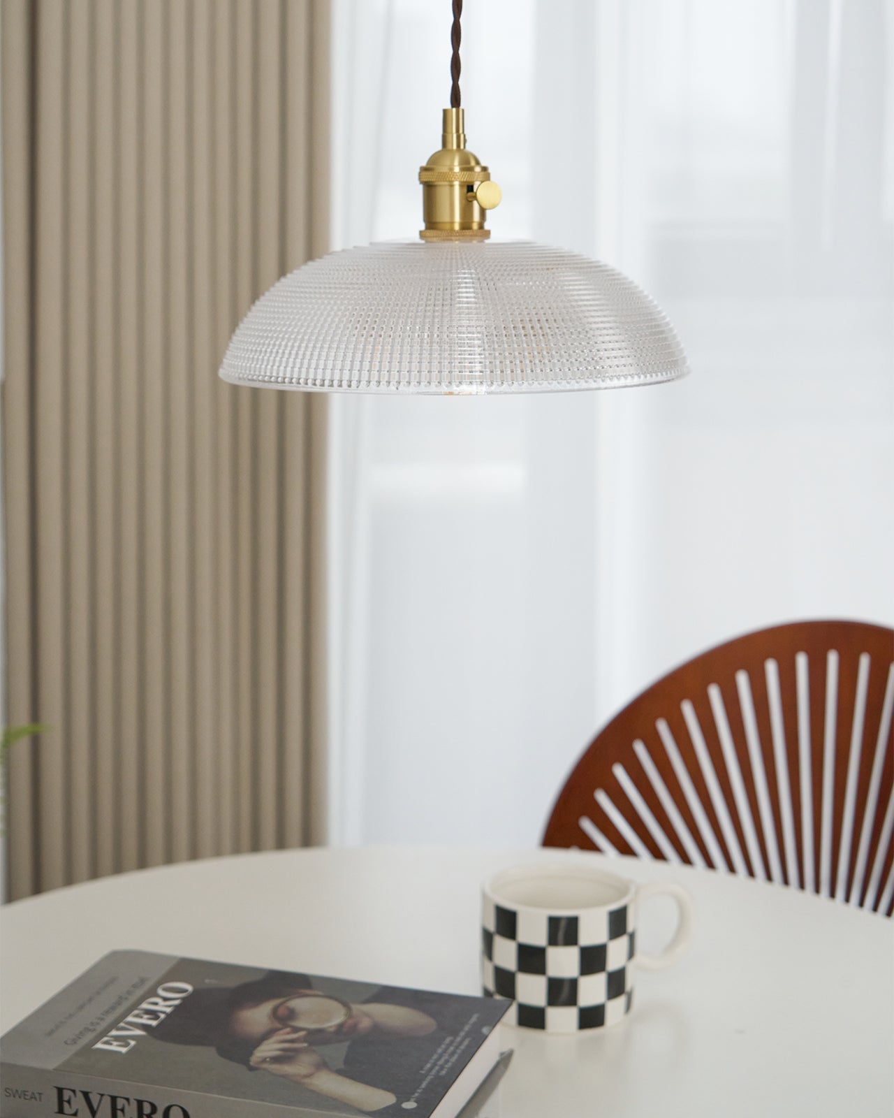 Ribbed Spiral Pendant Swag Light - Blowlighting