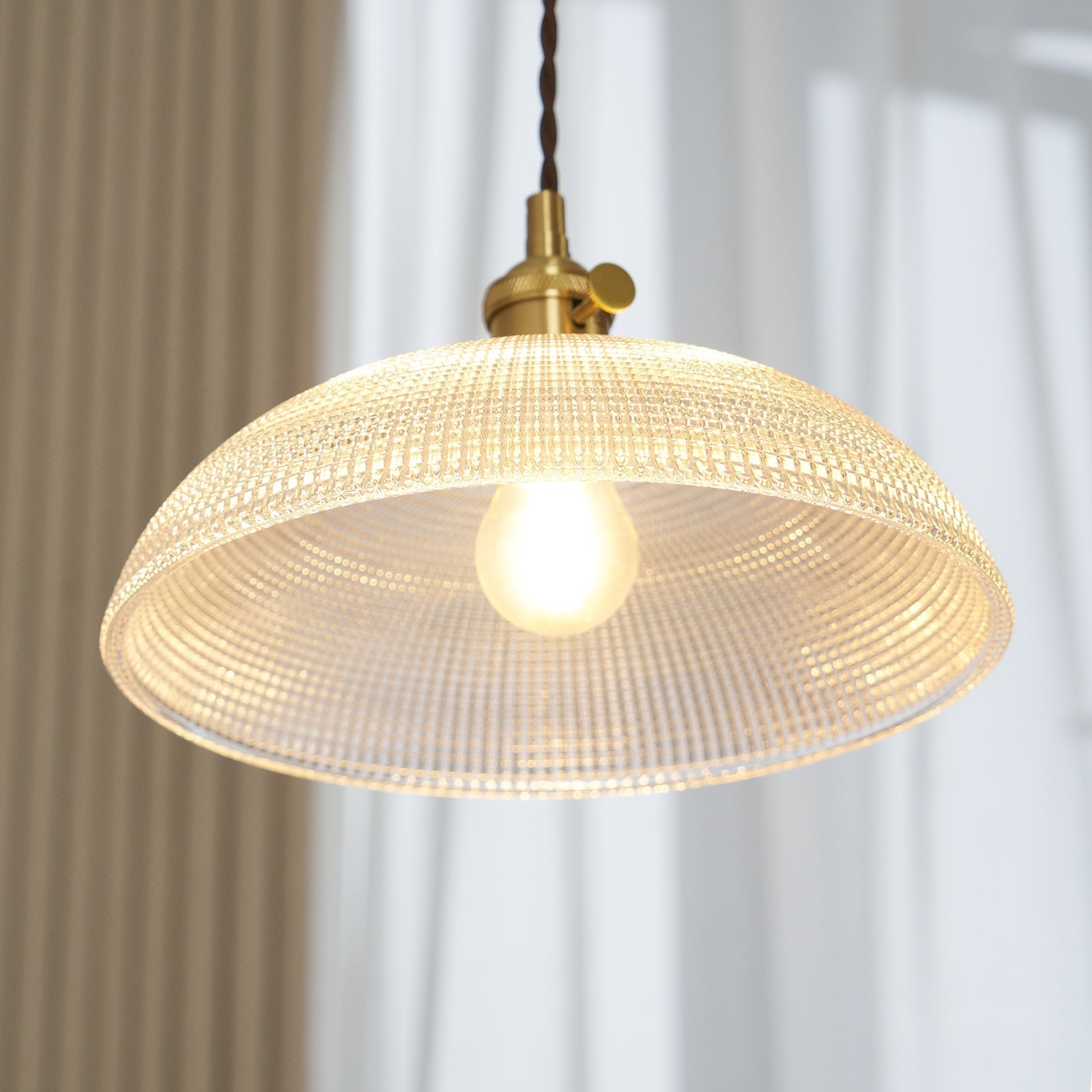 Ribbed Spiral Pendant Swag Light - Blowlighting