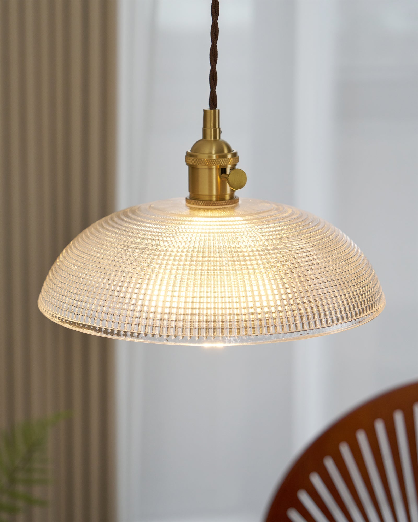 Ribbed Spiral Pendant Swag Light - Blowlighting
