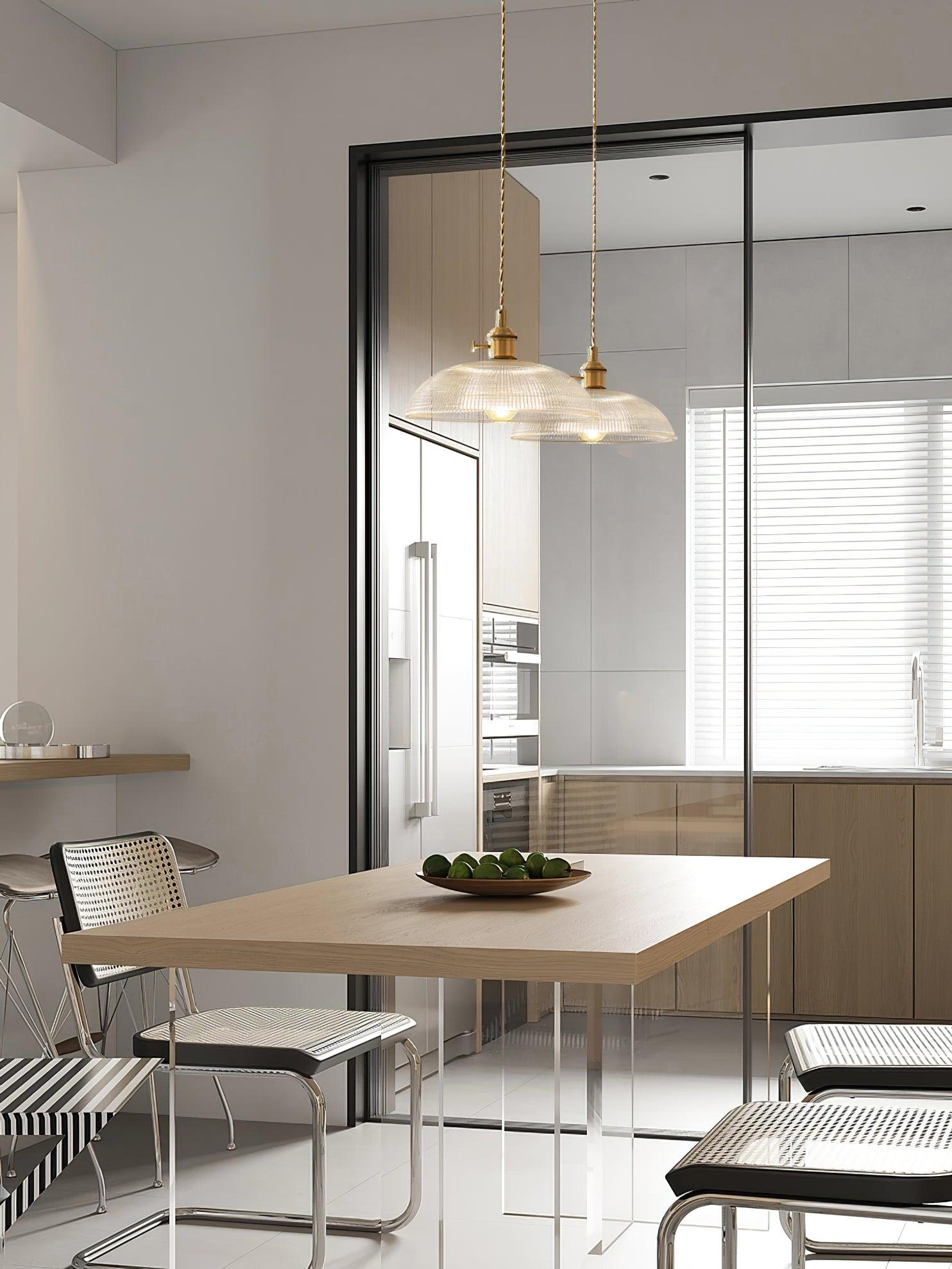 Ribbed Spiral Pendant Swag Light - Blowlighting