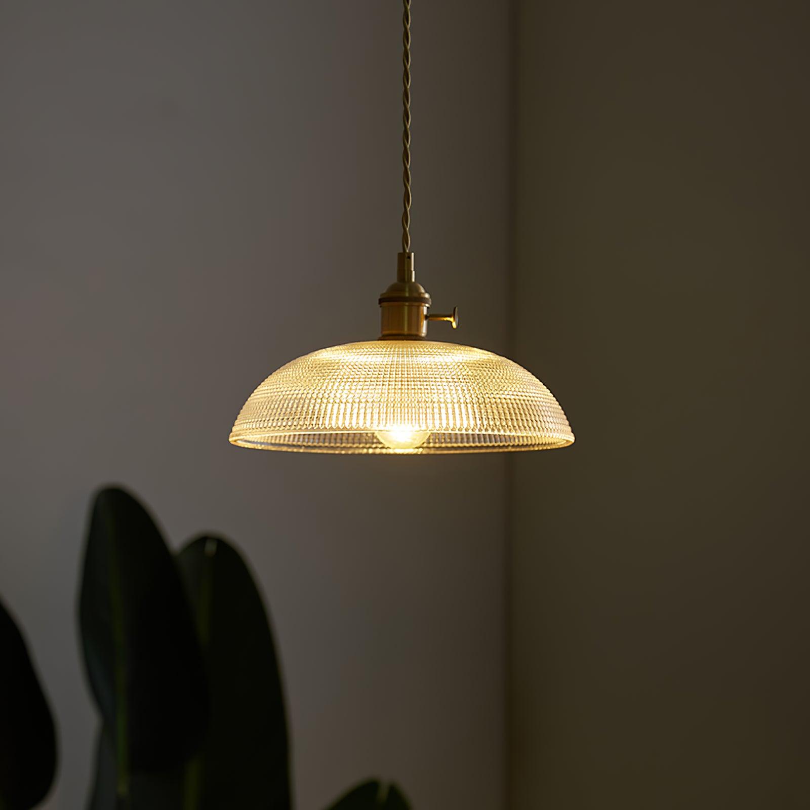 Ribbed Spiral Pendant Swag Light - Blowlighting