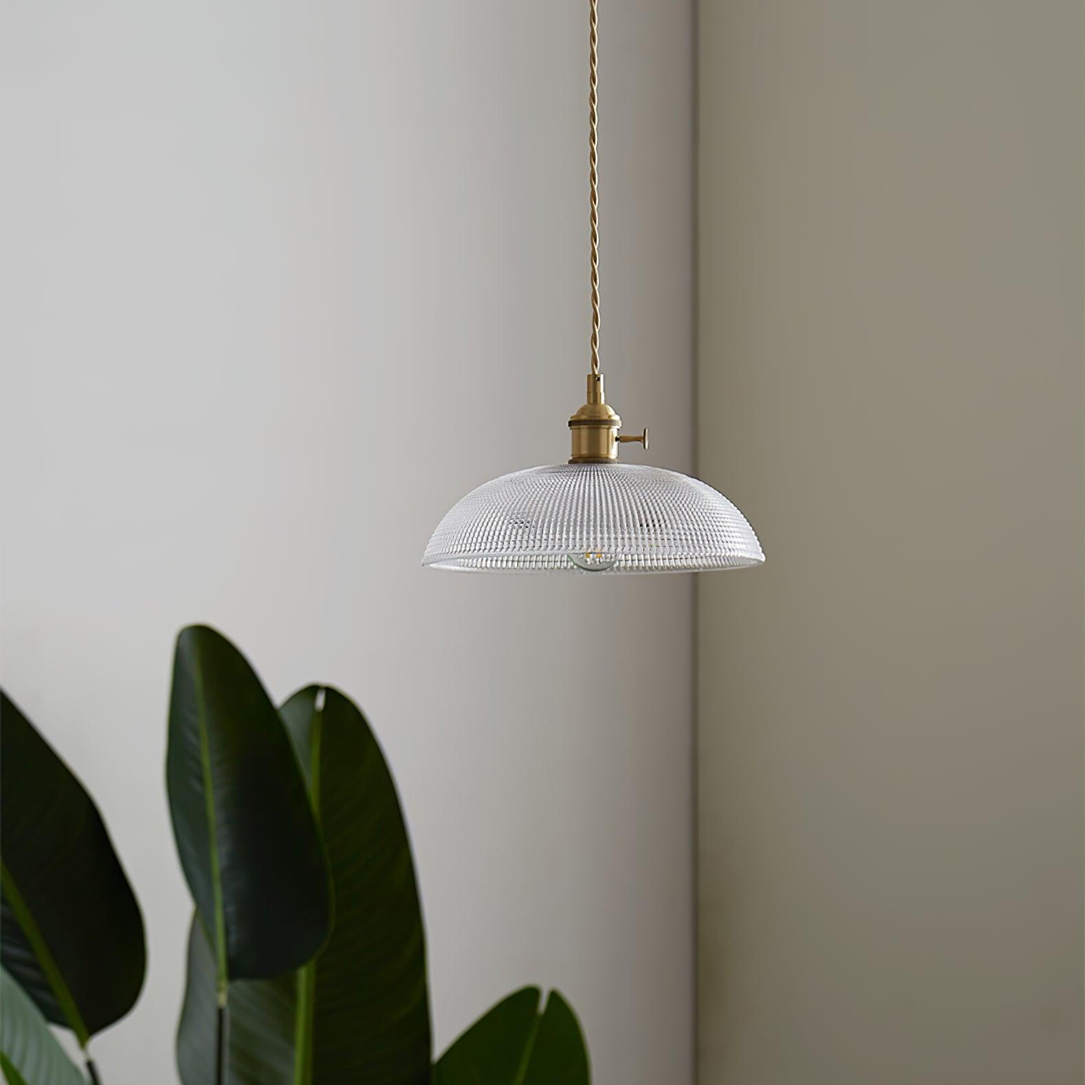 Ribbed Spiral Pendant Swag Light - Blowlighting