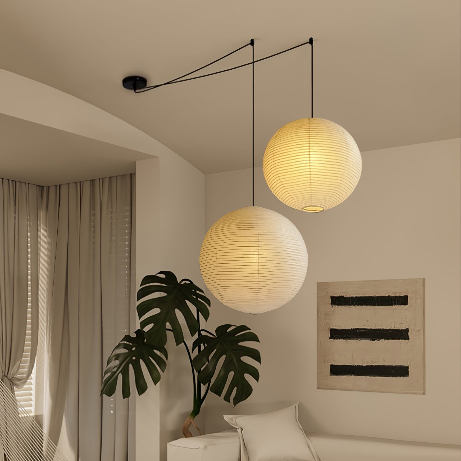 Akari A Pendant Swag Light - Blowlighting