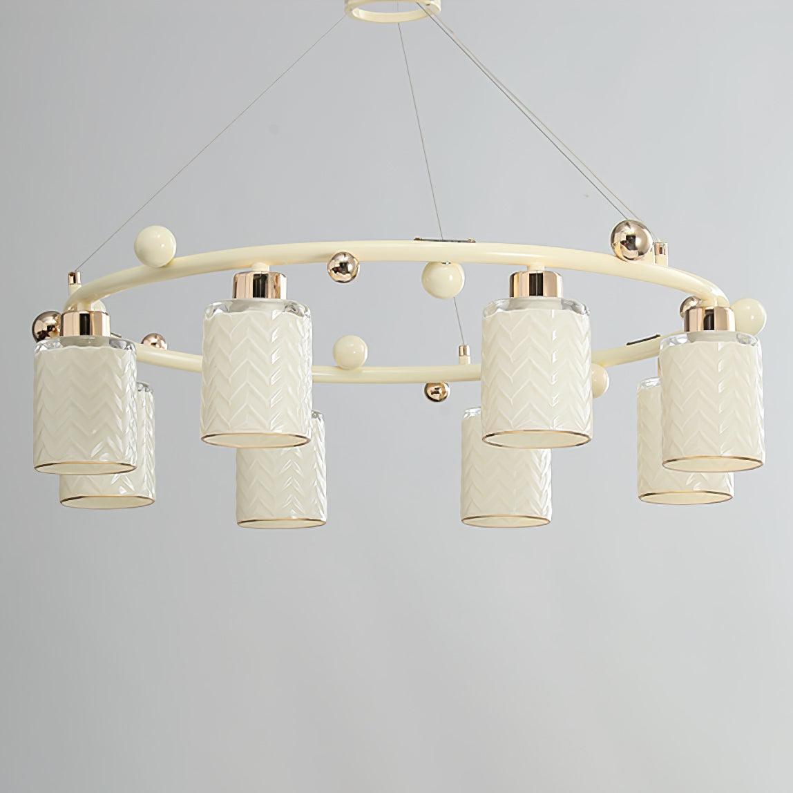 Alsile Japandi Style Glass Chandelier - Blowlighting