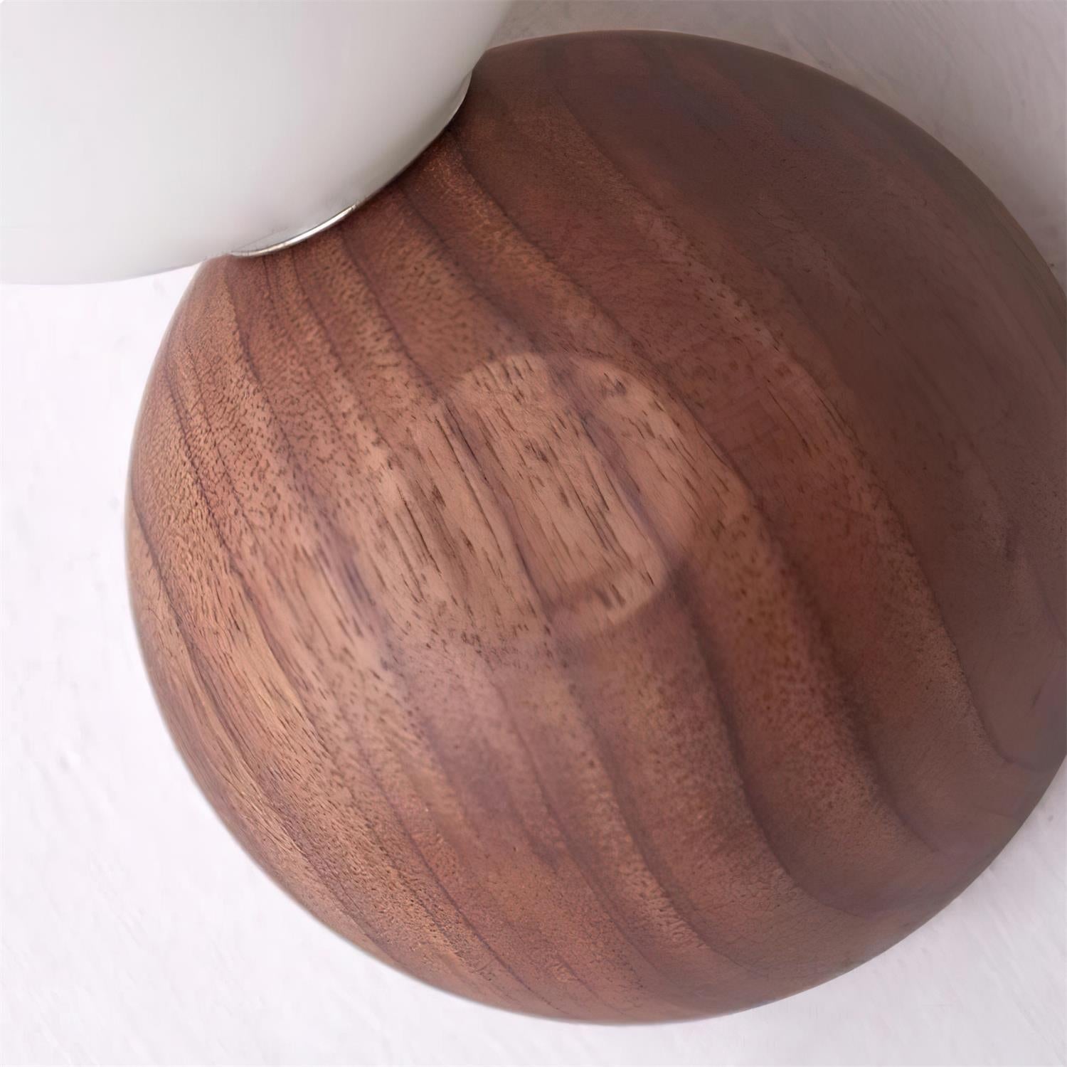 Ringo Wall Lamp Wood Opal Glass Minimalist - Letslighting