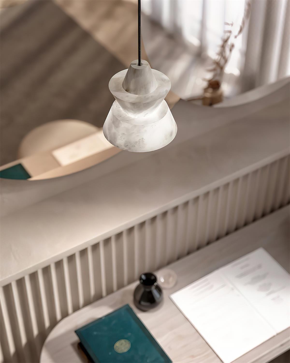 Ezion Layered White Alabaster Pendant Lamp - Letslighting
