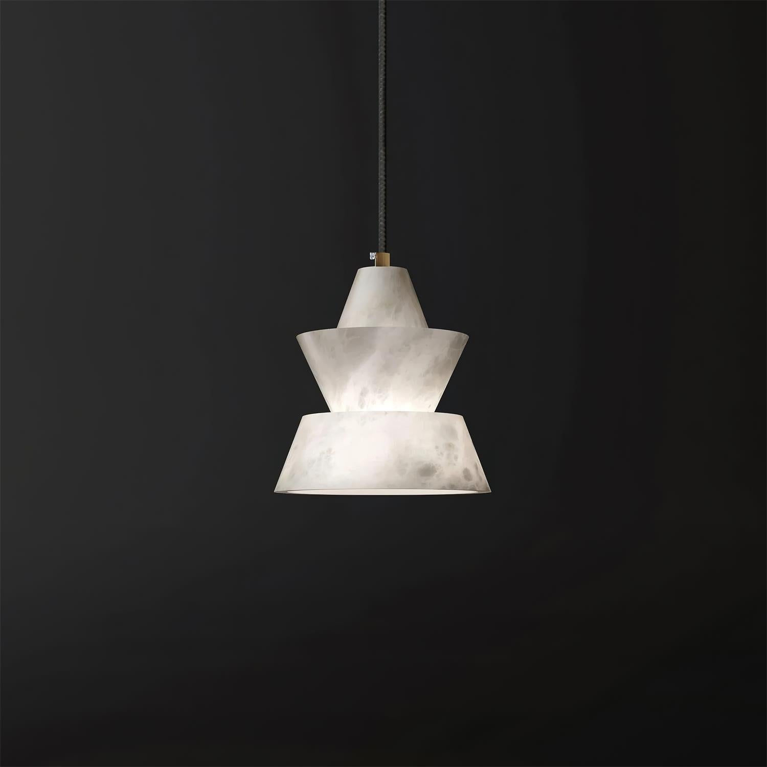 Ezion Layered White Alabaster Pendant Lamp - Letslighting