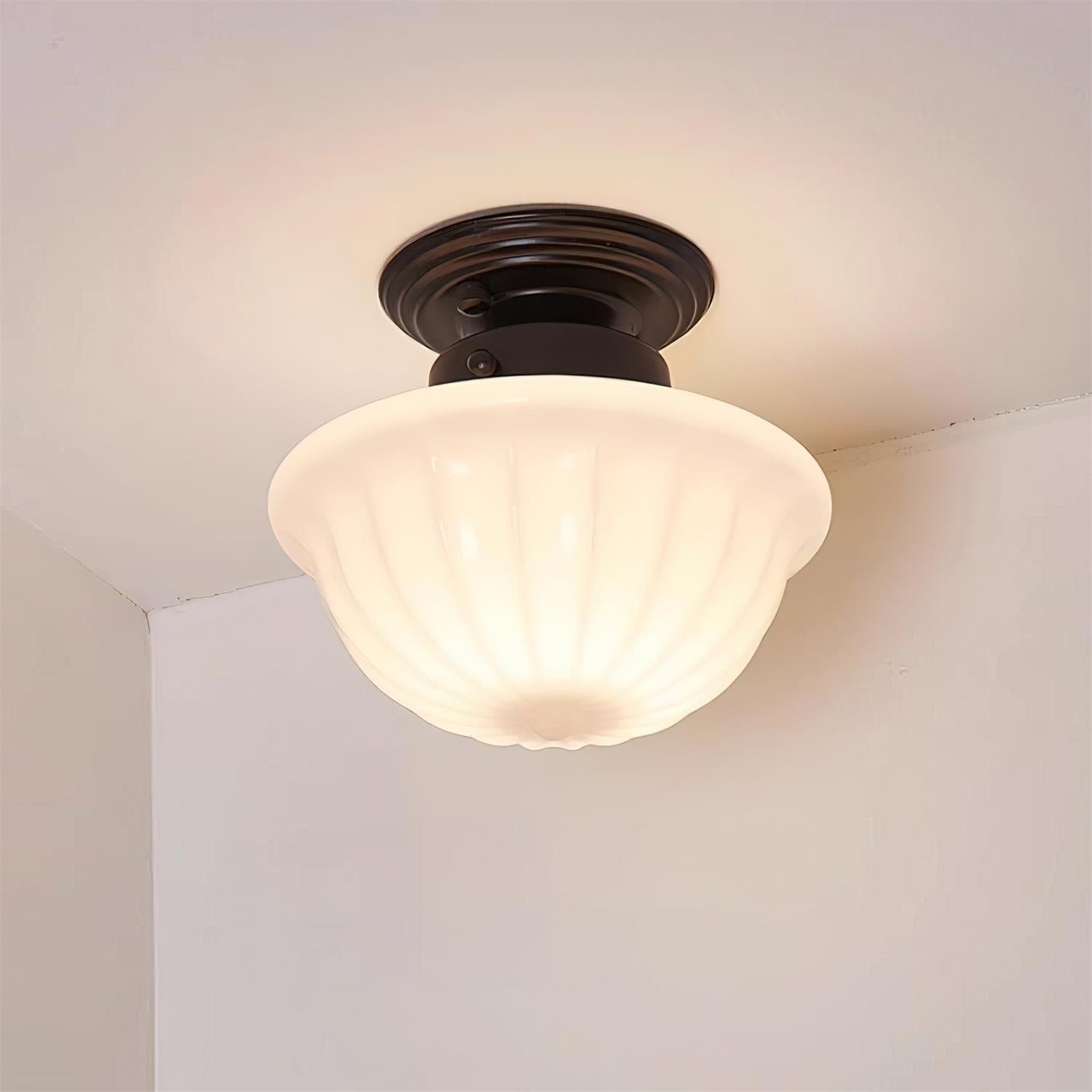 Evola Vintage Opal Glass Ceiling Light - Letslighting