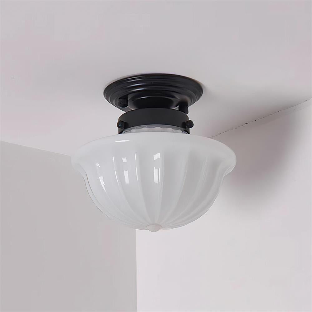 Evola Vintage Opal Glass Ceiling Light - Letslighting
