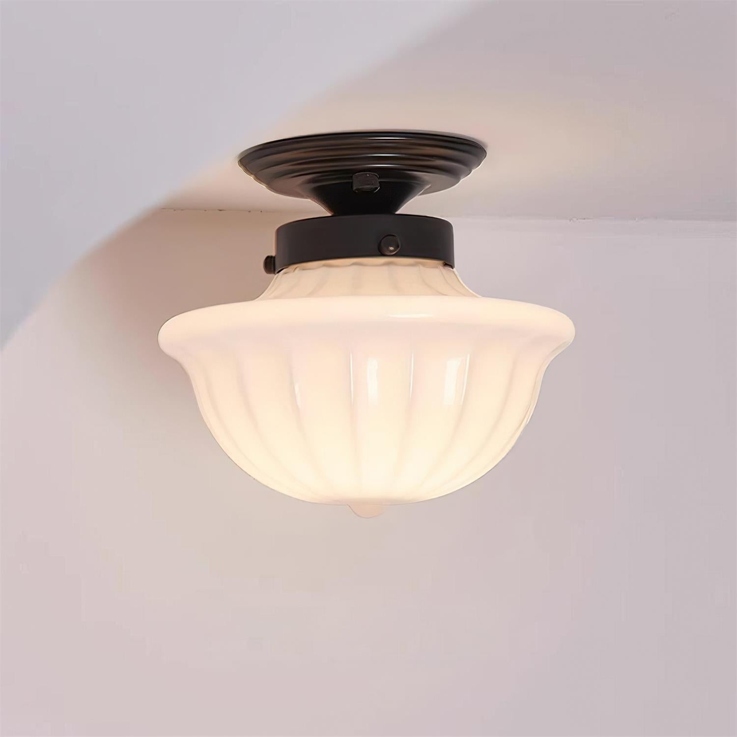 Evola Vintage Opal Glass Ceiling Light - Letslighting
