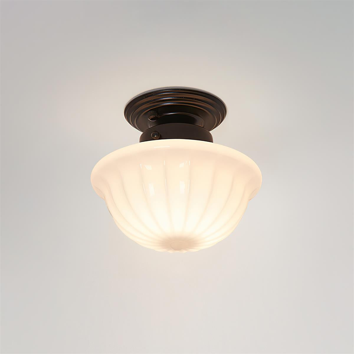 Evola Vintage Opal Glass Ceiling Light - Letslighting