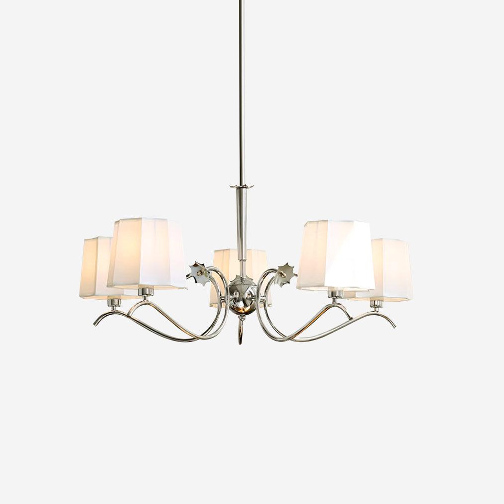 Rockville Chandelier Chrome White Elegant - Letslighting
