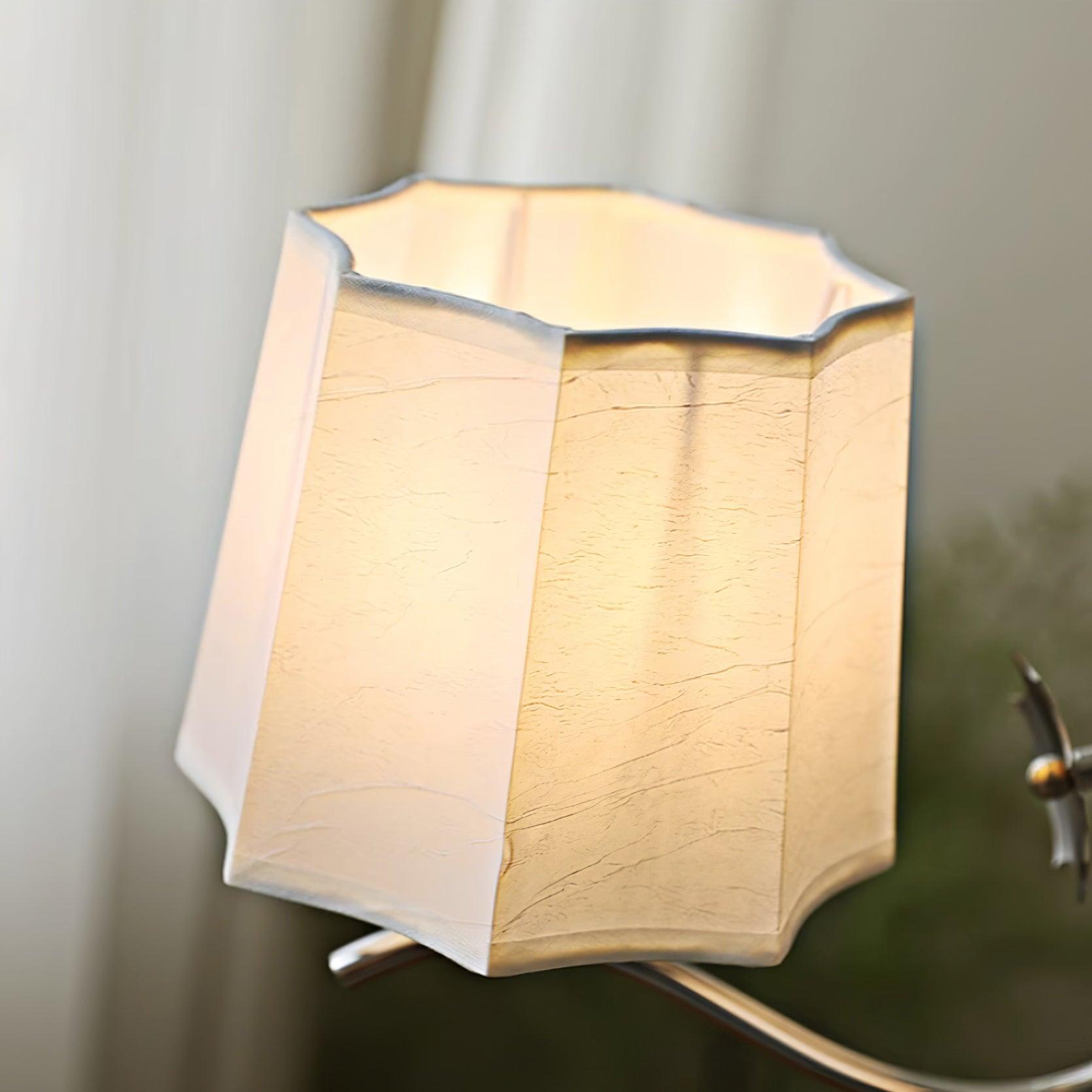 Rockville Chandelier Fabric Shades Nickel Curved Arms Elegant - Letslighting