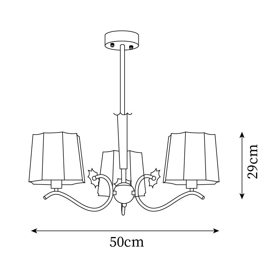 Rockville Chandelier Fabric Shades Nickel Curved Arms Elegant - Letslighting