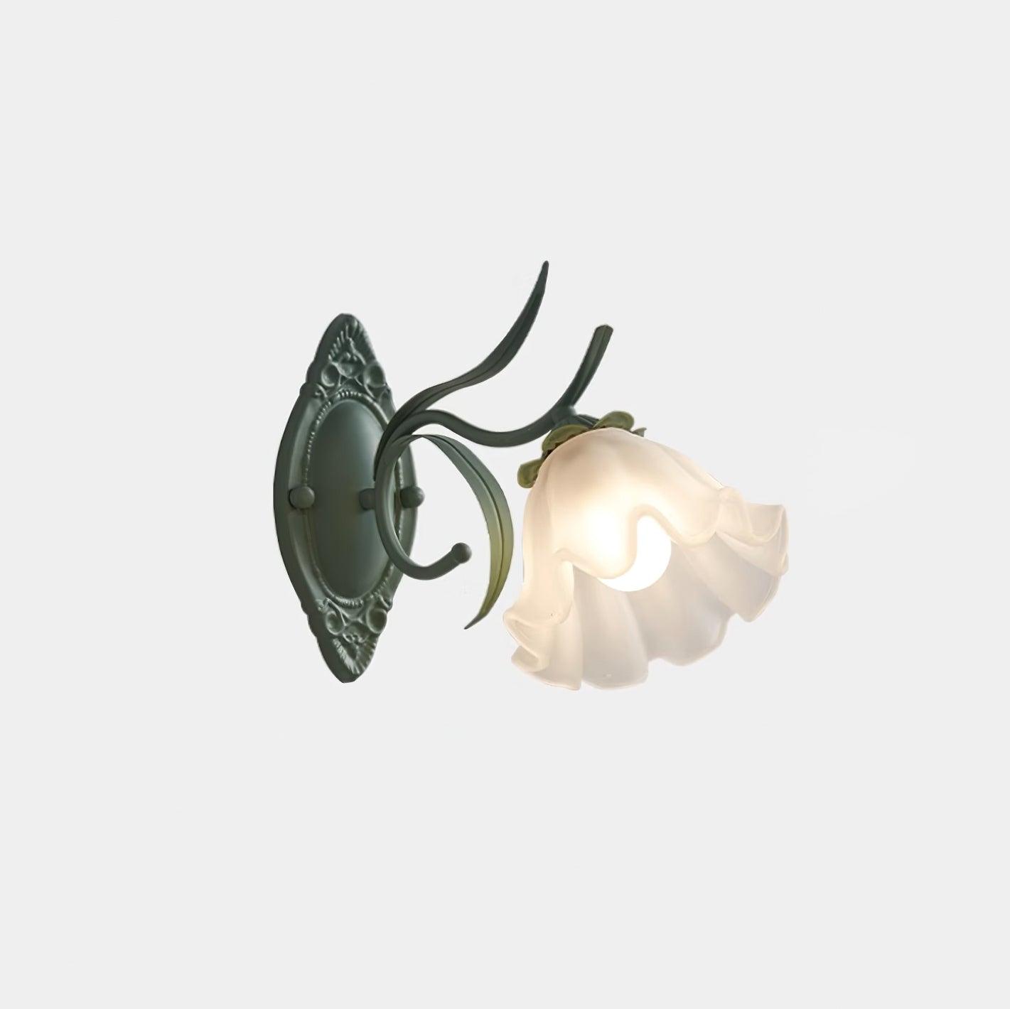 Wall Lamp Vintage Floral Glass Shade for Bedroom and Living Room - Letslighting