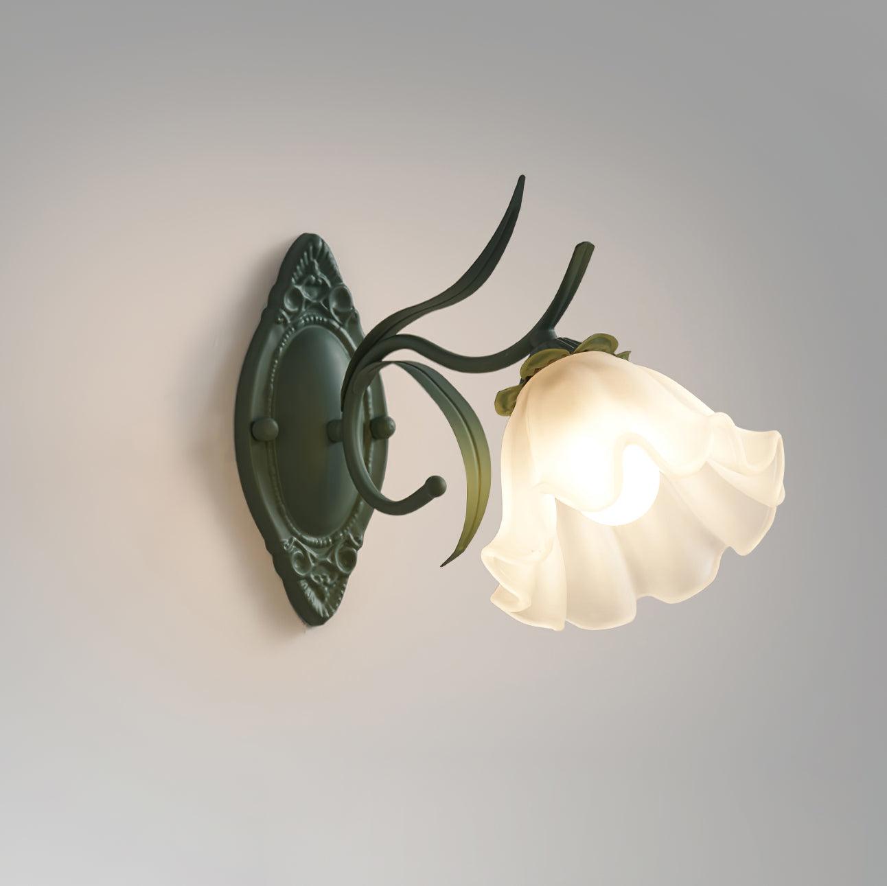 Wall Lamp Vintage Floral Glass Shade for Bedroom and Living Room - Letslighting