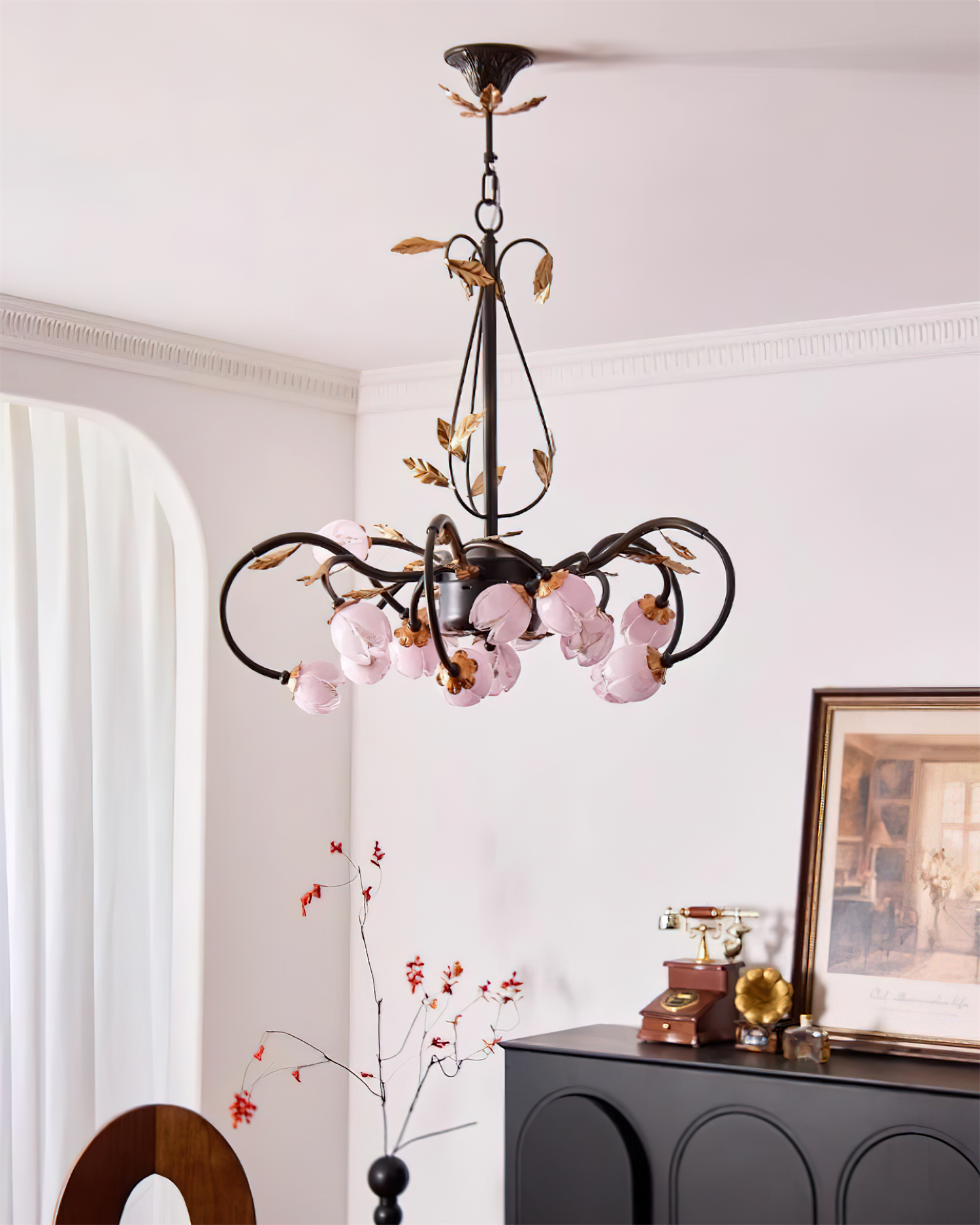 Giulia Chandelier Blush Petal Floral Branches - Letslighting