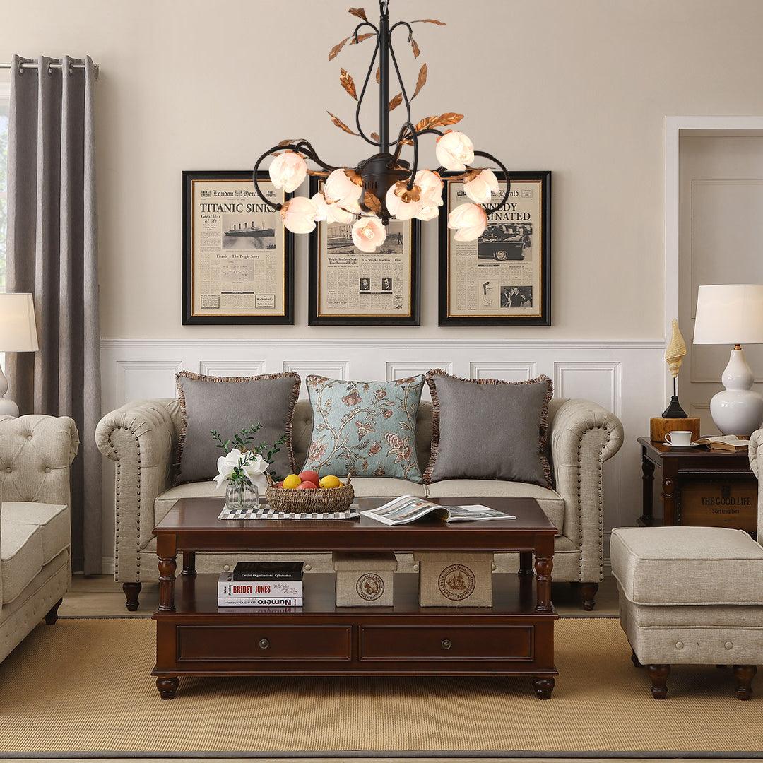 Giulia Chandelier Blush Petal Floral Branches - Letslighting