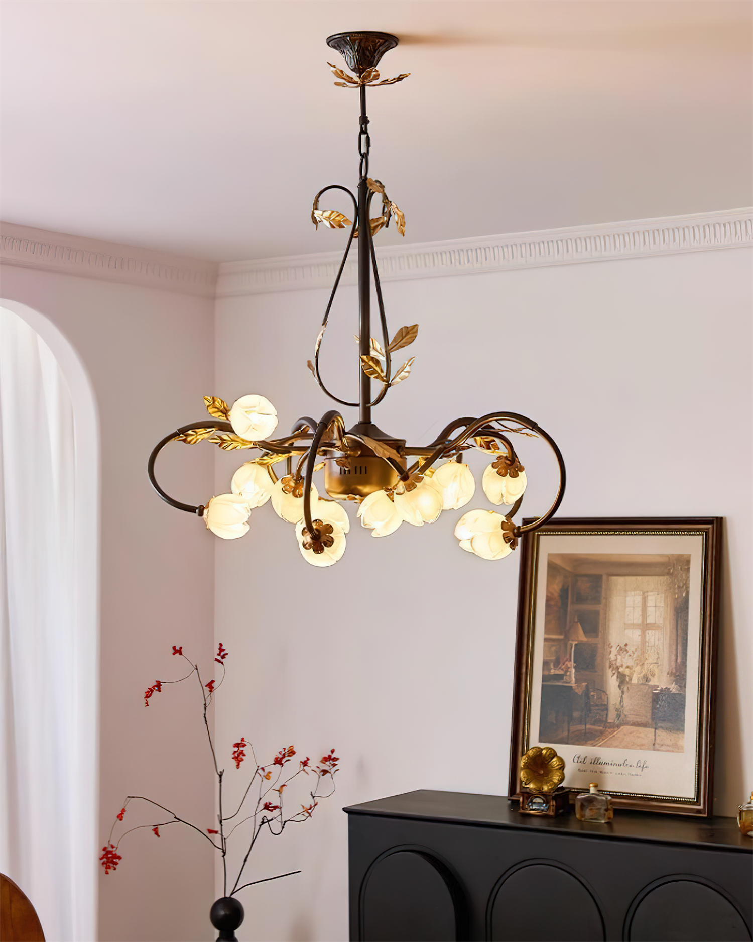 Giulia Chandelier Floral Glass Romantic Elegance - Letslighting
