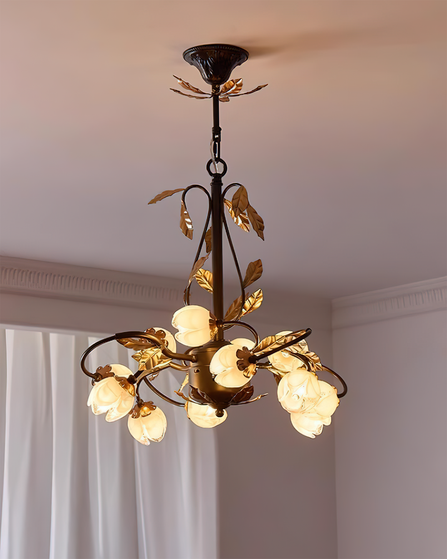 Giulia Chandelier Blush Petal Floral Branches - Letslighting