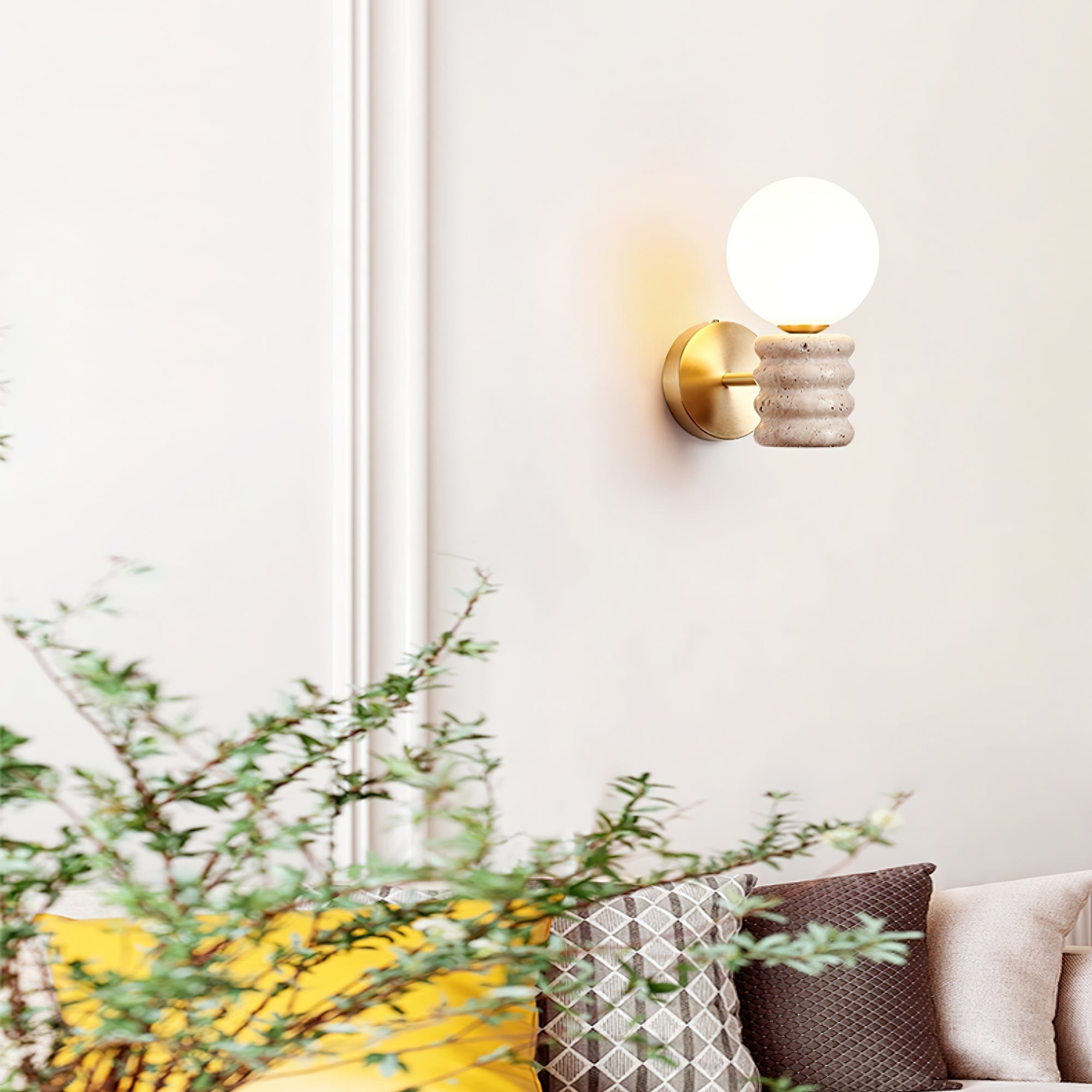 Zevelara Stacked Travertine Wall Light - Letslighting