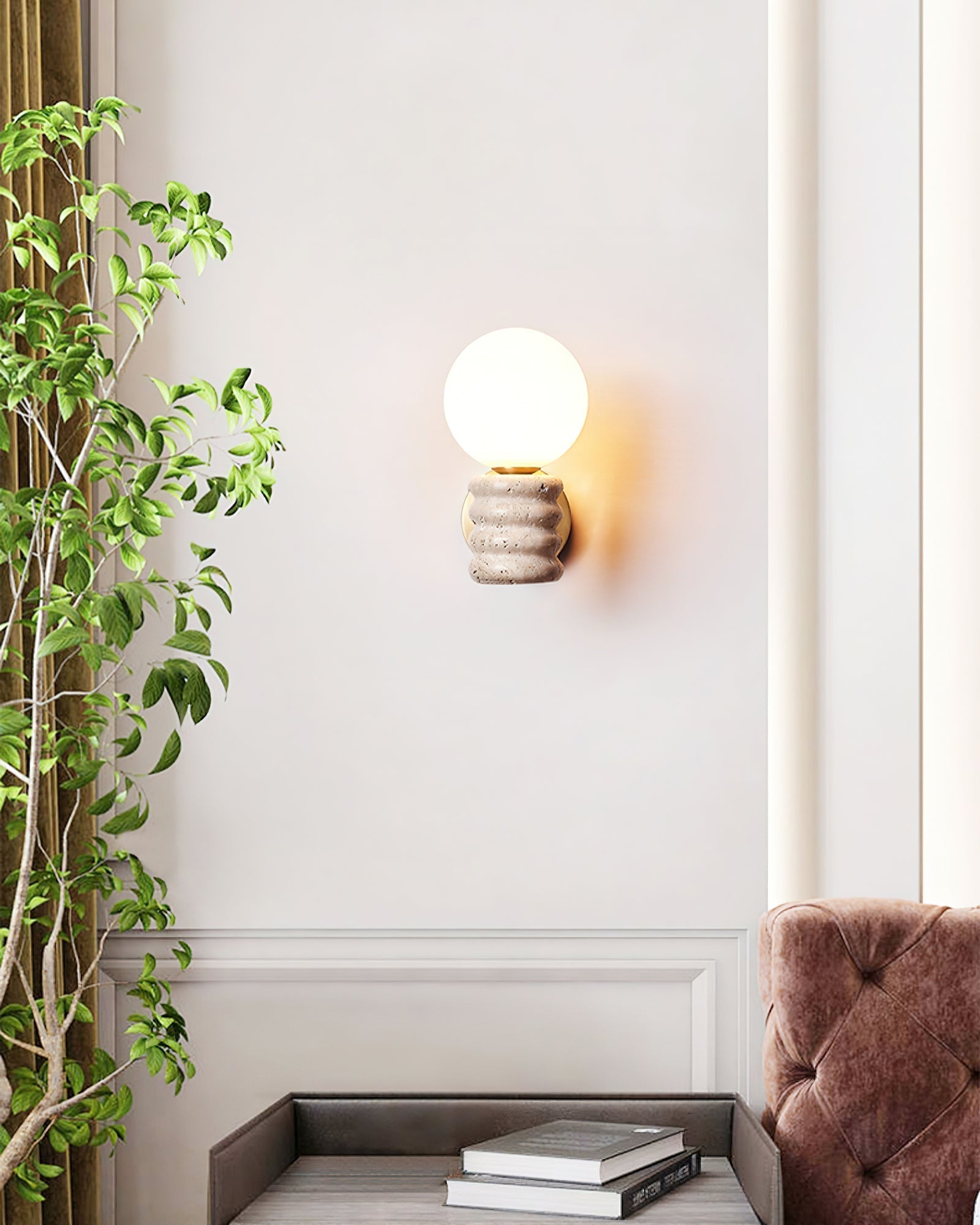 Zevelara Stacked Travertine Wall Light - Letslighting
