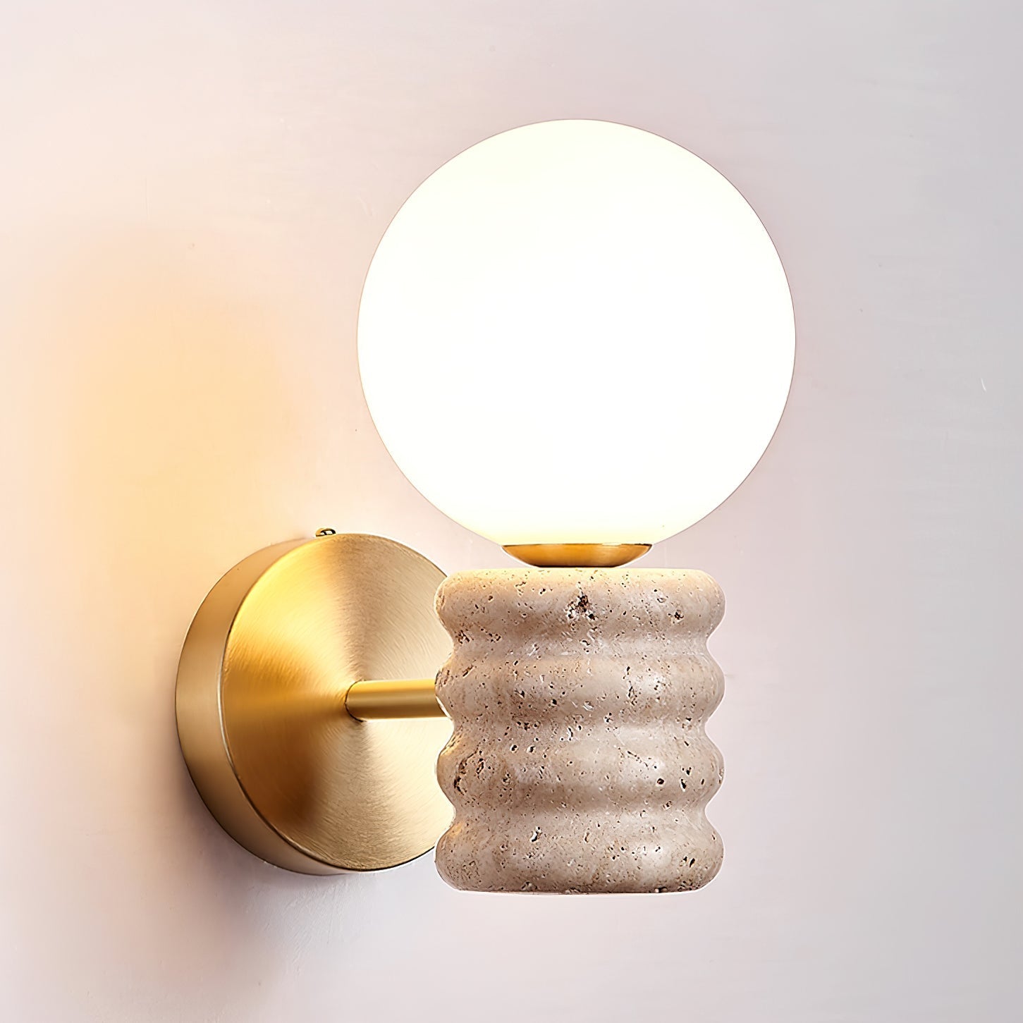 Zevelara Stacked Travertine Wall Light - Letslighting