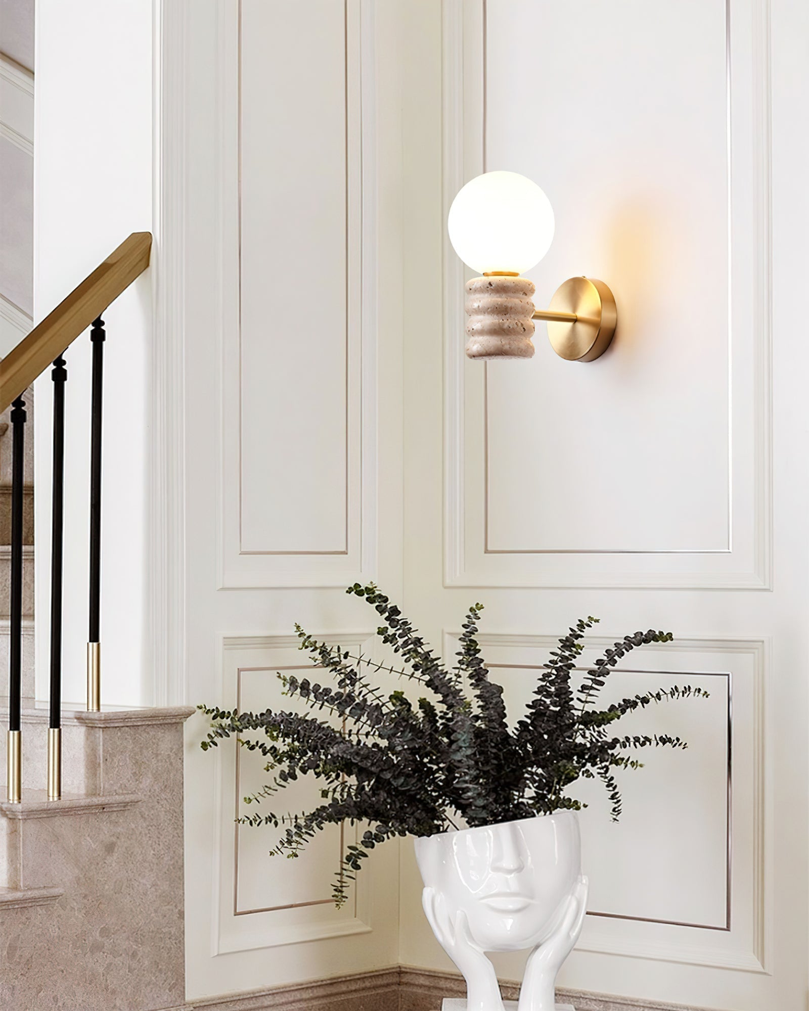 Zevelara Stacked Travertine Wall Light - Letslighting