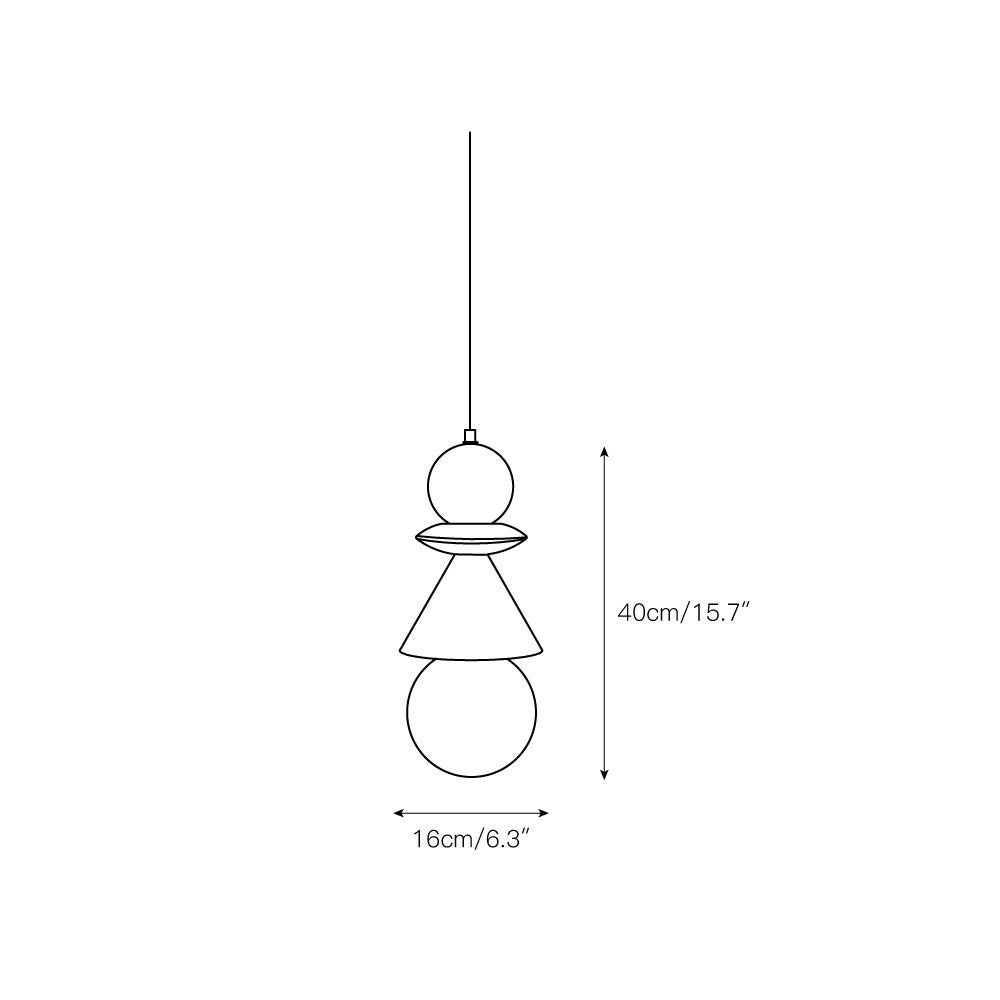 Aphais Modern Minimalist Rook Wooden Glass Pendant Lamp - Lamp Copper