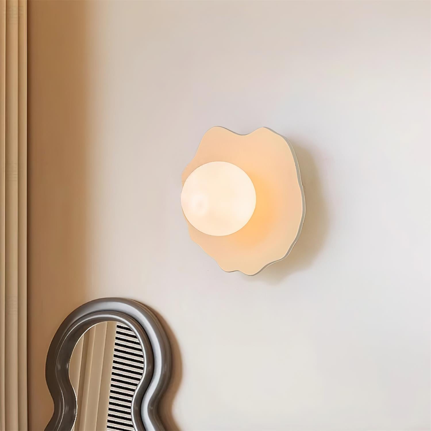 Wall Lamp Scalloped Resin Disc with Canopy - Letslighting