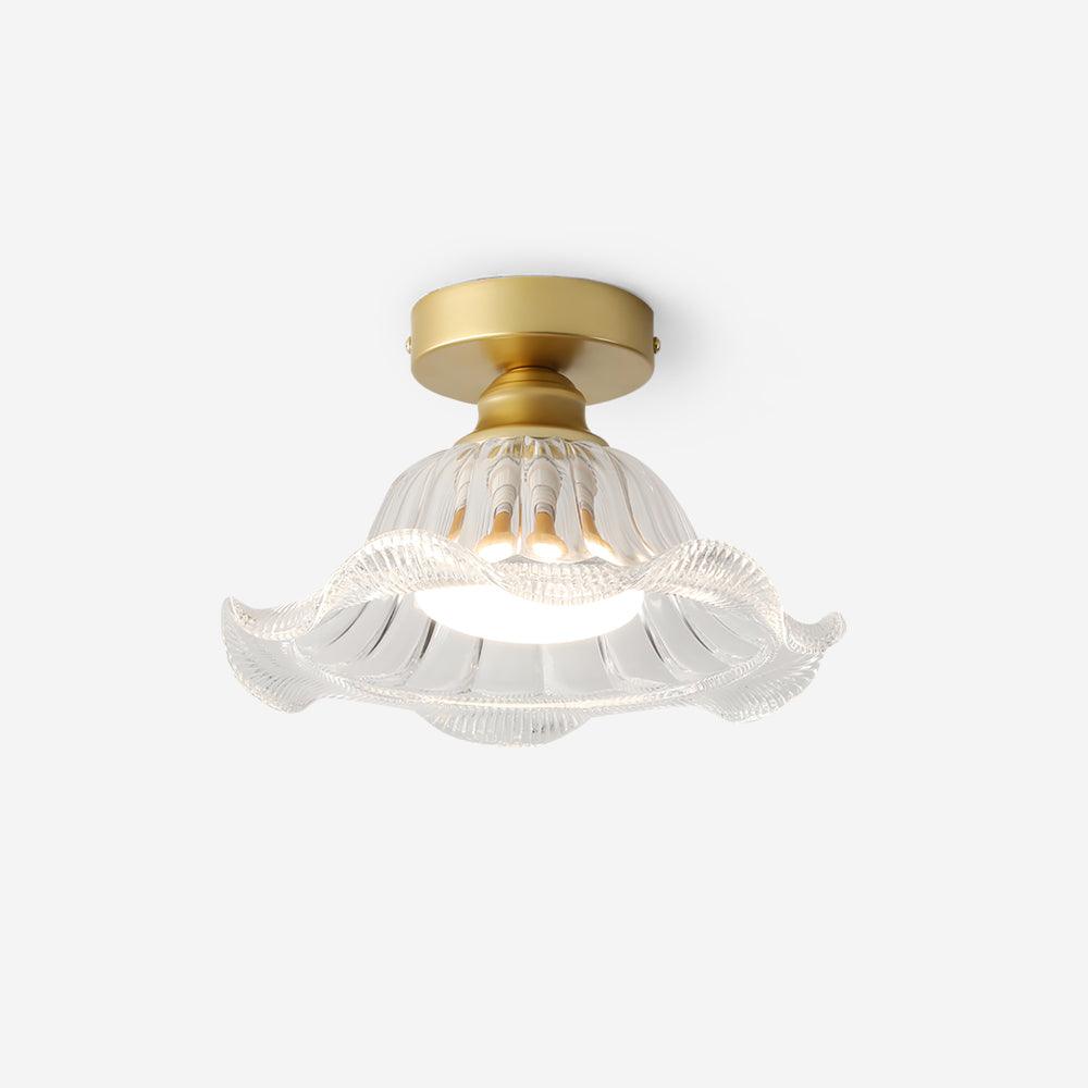 Rosa Ceiling Lamp Glass Ruffled Shade Modern Bedroom - Letslighting