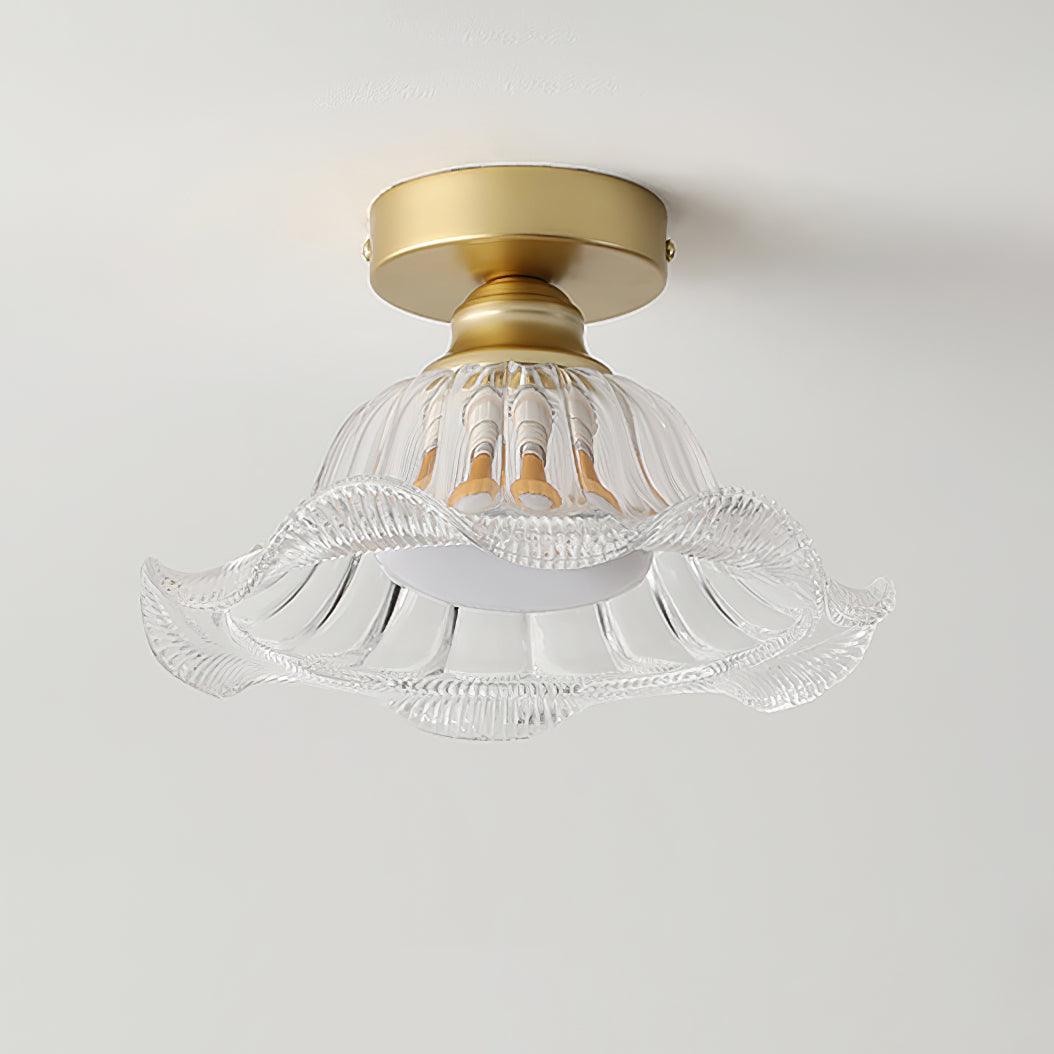Rosa Glass Ceiling Lamp Brass Trim Elegant - Letslighting