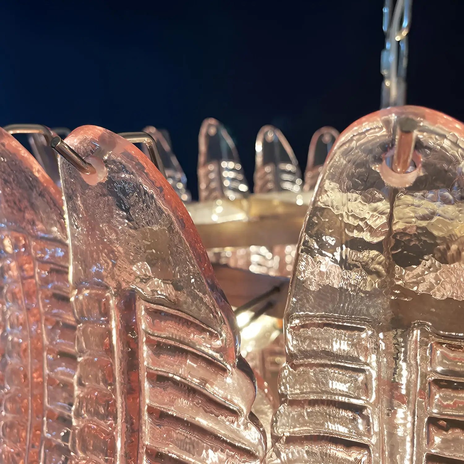 Aurora Chandelier Pink Murano Glass Leaves Cascading Romantic - Letslighting