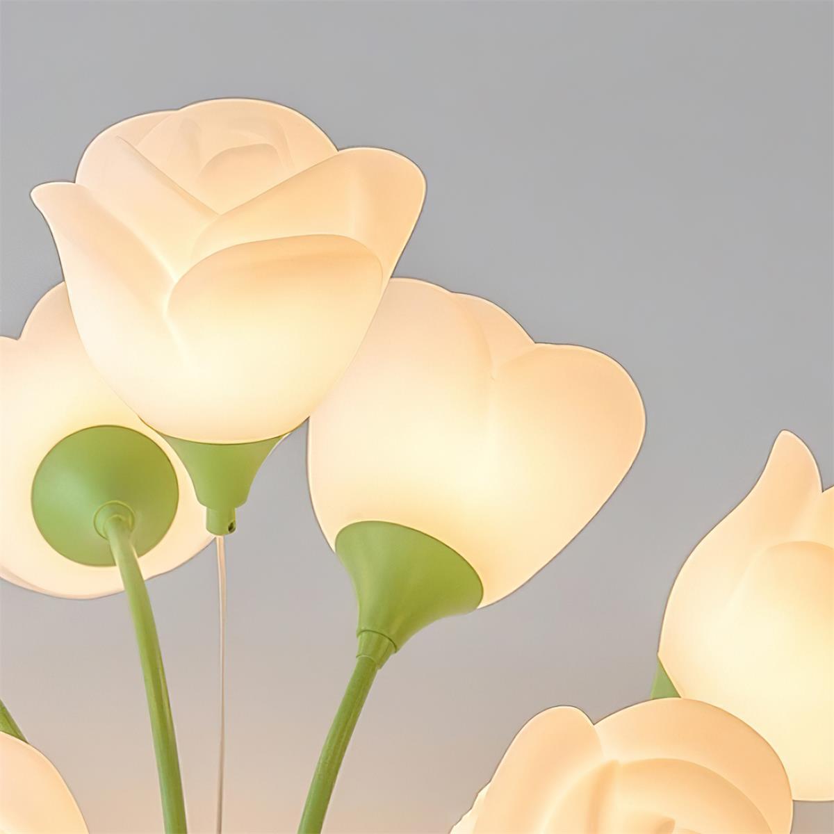 Rose Ceiling Light Sculpted Petals Soft Glow - Letslighting