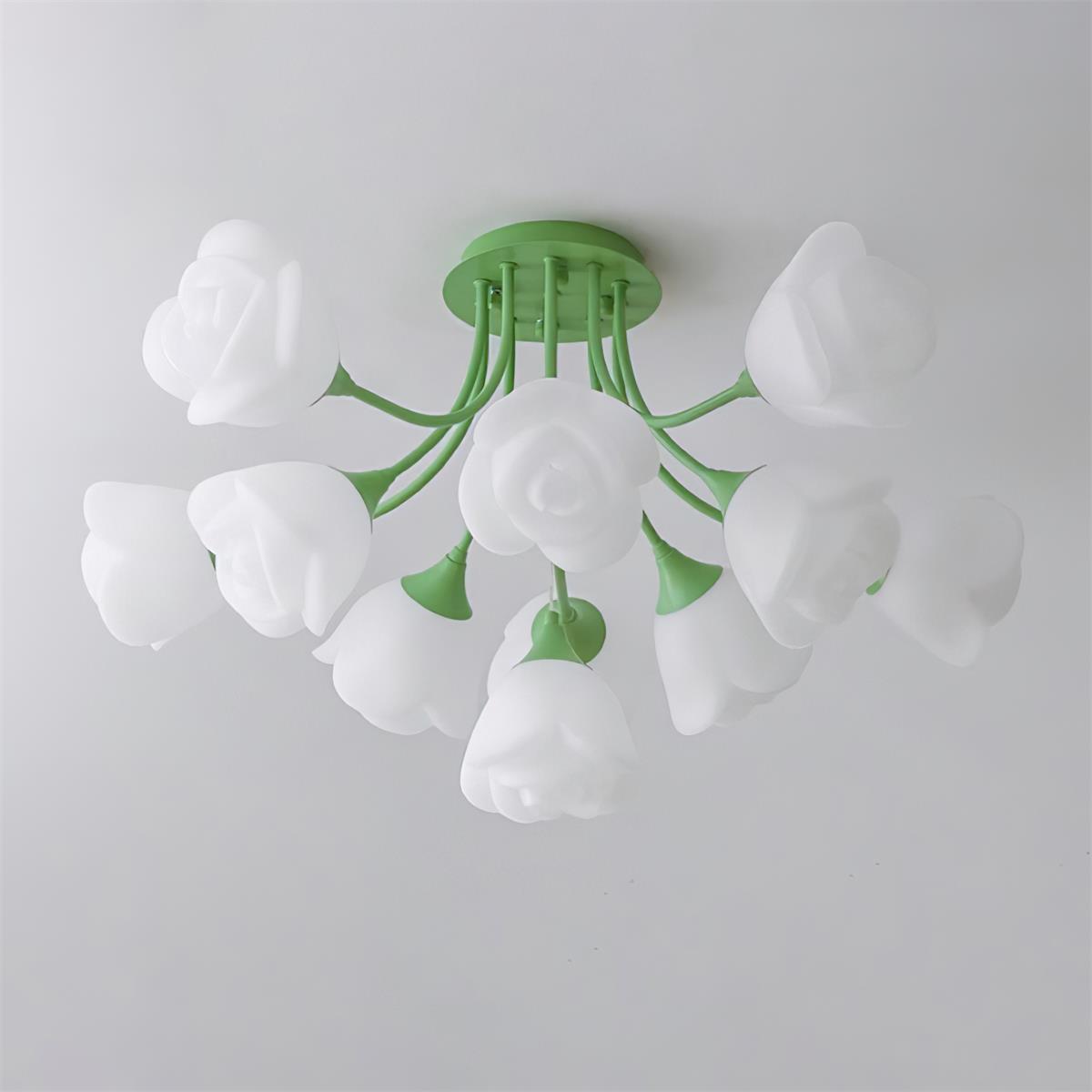 Rose Ceiling Light Sculpted Petals Soft Glow - Letslighting